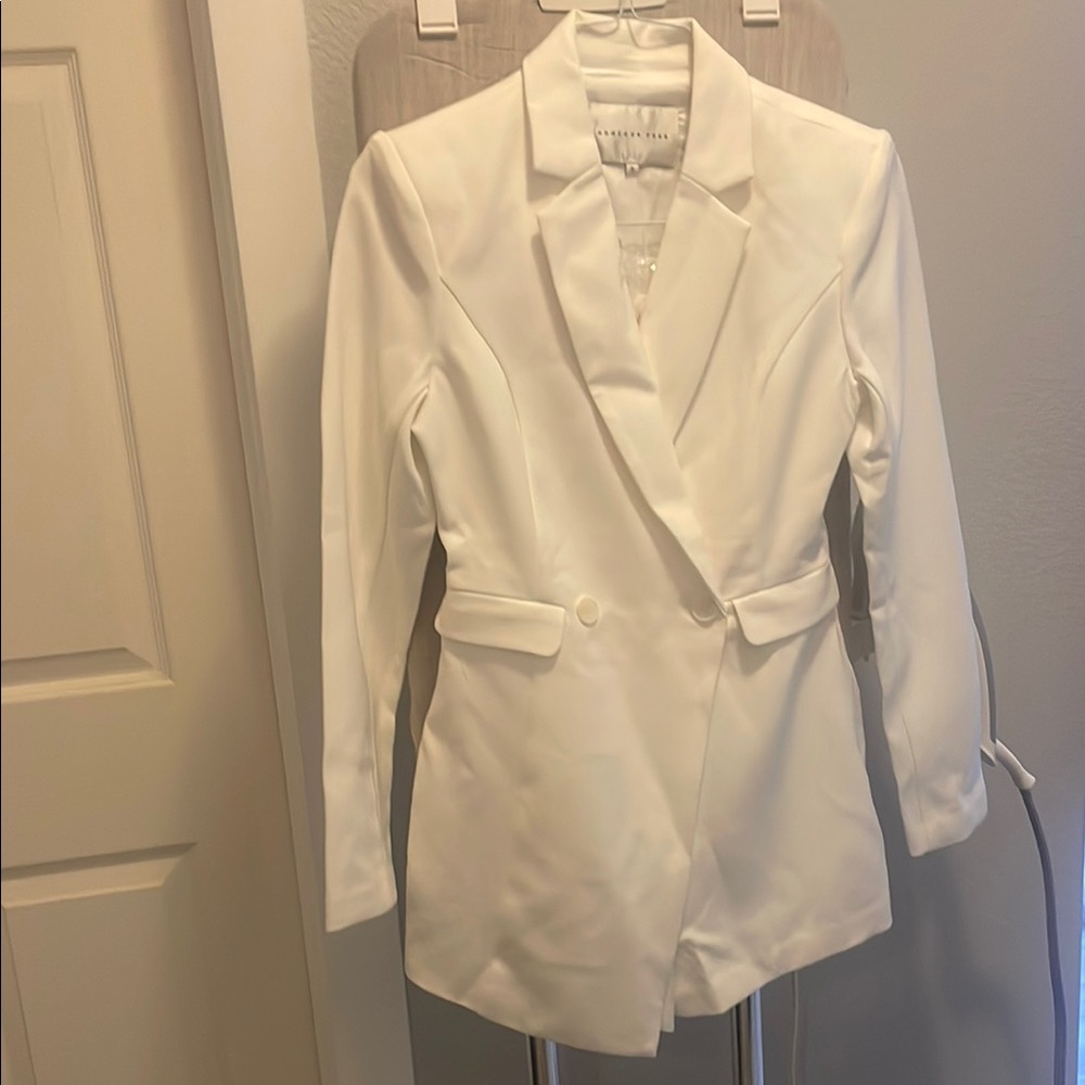 Endless Rose White Tailored Blazer romper